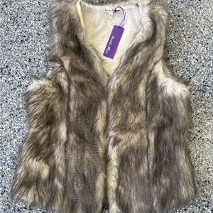 Faux Fur Vest in Gray
